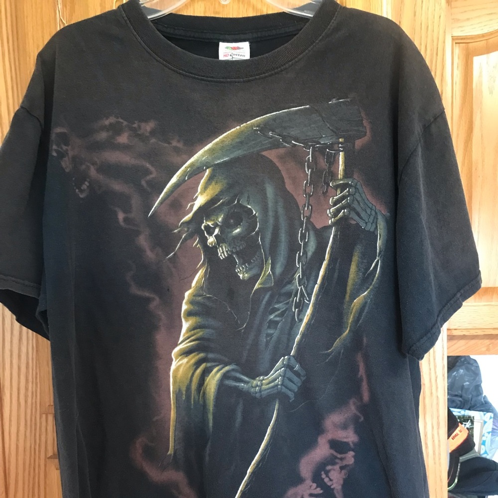 Grim Reaper Grunge T Shirt